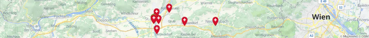 Kartenansicht für Apotheken-Notdienste in der Nähe von Böheimkirchen (Sankt Pölten (Land), Niederösterreich)